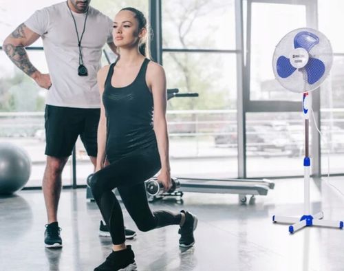 Biurowy WENTYLATOR STOJĄCY WIATRAK PODŁOGOWY CICHY MOCNY REGULACJA OSCYLACJ na Arena.pl