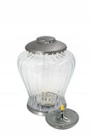 Duży znicz srebrny wazon przezroczyste szkło znicz słoik masywny ciężki