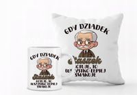 Zestaw PODUSZKA i KUBEK personalizowany PREZENT DLA DZIADKA twój napis