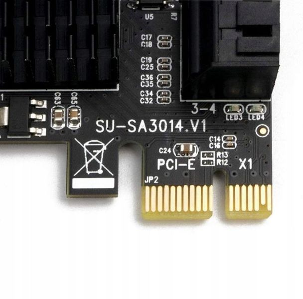 Kontroler Adapter Karta PCI-E 1x na 4x SATA 3 zdjęcie 5