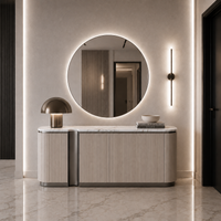Komoda kaszmirowa glamour z marmurem Nutris 158 cm niklowa DESIGNERSKA