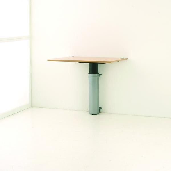 Biurko komputerowe ścienne prostokątne z regulacją wysokości srebrne zdjęcie 4