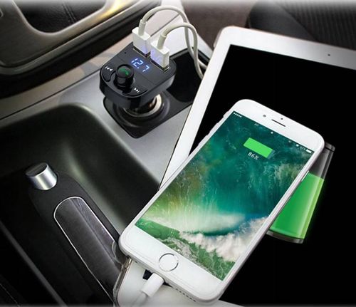 Transmiter FM Bluetooth z MP3,  i  ładowarką 3,1A+1A na Arena.pl