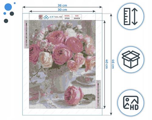 HAFT DIAMENTOWY DIAMOND PAINTING MOZAIKA DIAMENTOWA ZESTAW 5D + AKCESORIA na Arena.pl