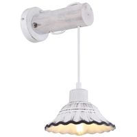 Ścienna LAMPA prowansalska JOWITA 54050W Globo ceramiczna OPRAWA kinkiet shabby biały