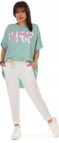 F660 Bluzka TUNIKA oversize Asymetryczny krój, PARIS na Arena.pl