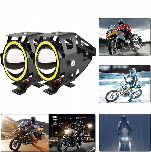 2x HALOGENY MOTOCYKLOWE LAMPY REFLEKTORY RING LED 3Ccc na Arena.pl
