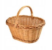 ŁADNY wiklinowy kosz NA ZAKUPY GRZYBY PIKNIK