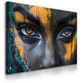 Obraz Na Płótnie Abstrakcyjny Portret Tajemnicza Kobieta 90cm x 60cm
