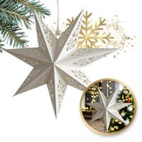 duża gwiazda papierowa świąteczna ażurowa biała 45 cm witraż 3d wg07