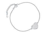 RODOWANA SREBRNA BRANSOLETA GWIAZD SERCE CYRKONIE