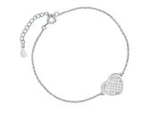 RODOWANA SREBRNA BRANSOLETA GWIAZD SERCE CYRKONIE