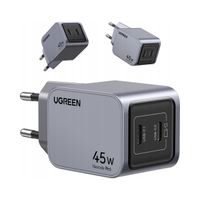 Ładowarka sieciowa Ugreen Nexode Pro 45W, 2x USB-C (szara)