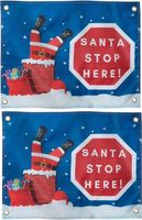 Baner dekoracyjny świąteczny z napisem "Santa Stop Here" 45x60CM 2 Szt