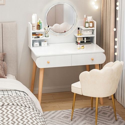 TOALETKA KOSMETYCZNA Z LUSTREM MAKIJAŻ BIAŁA DUŻA SKANDYNAWSKA LOFT na Arena.pl