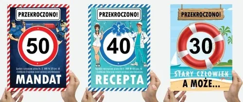 KARTKA NA URODZINY 30 40 50 60 Z RECEPTĄ 18 -99lat na Arena.pl