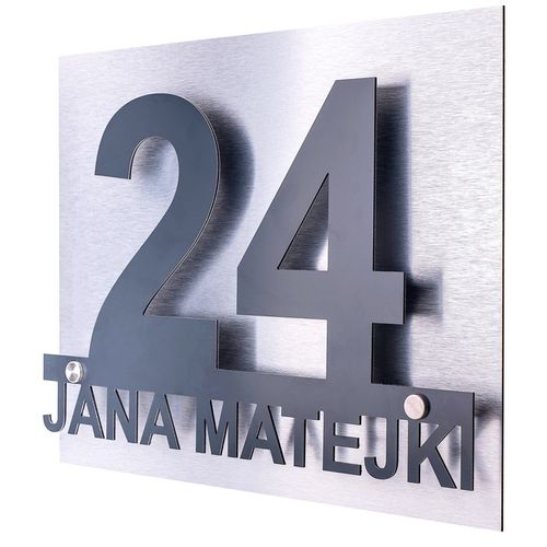 DUŻY NUMER DOMU TABLICZKA ADRESOWA Z NUMEREM DOMU 48x38cm ANTRACYT na Arena.pl