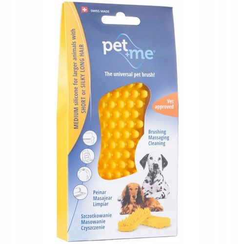Szczotka dla psa Pet+Me Medium Silicone Yellow na Arena.pl