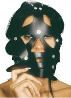 Maska Duża Z Kneblem I Dopinanymi Klapkami Na Oczy I Usta Leder 8023