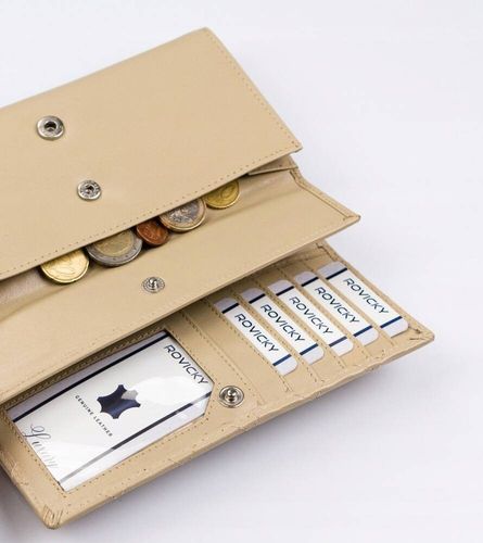 skórzany portfel damski w orientacji poziomej na zatrzask - rovicky na Arena.pl