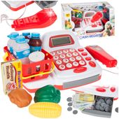 Kasa fiskalna sklepowa z koszykiem i produktami