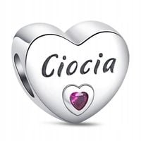 Zawieszka SREBRO 925 Charms Koralik Ciocia Serce
