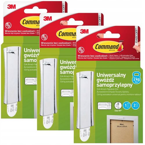 Haczyki Samoprzylepne Command do obrazów bez wiercenia do 2 kg zestaw na Arena.pl