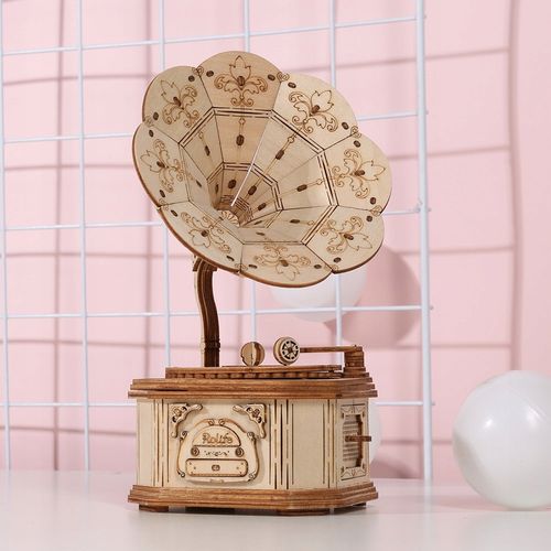 ROBOTIME Drewniany Model Puzzle 3D Gramofon na Arena.pl
