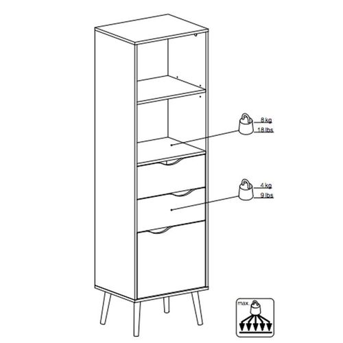 Regał Oslo 2S1D w stylu retro na Arena.pl