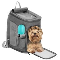 Plecak transportowy dla psa, kota, nosidło podróżne dla zwierząt 39 x 28 x 27 cm szare