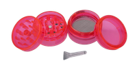 Plastikowy Młynek do Mielenia Tytoniu Suszu Grinder Crusher Neonowy Róż