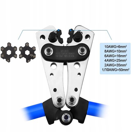 ZACISKARKA HEX PRASKA KOŃCÓWEK KABLI TULEJEK PRZEWODÓW 6-50 MM2 na Arena.pl