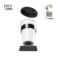 Magnetyczny kubek porcelanowy TO-GO z pokrywką Silwy biały do auta, kampera