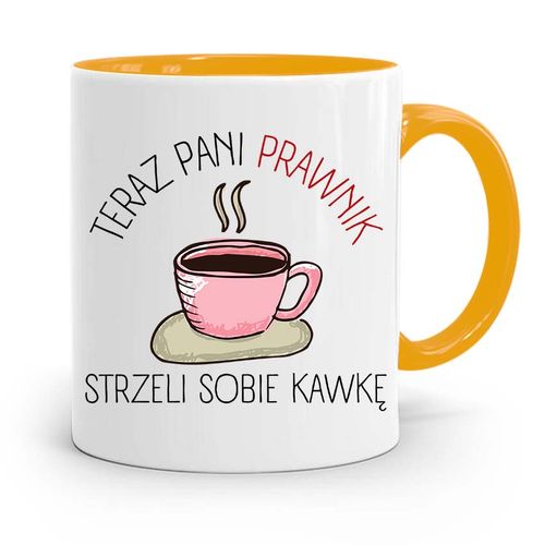 Kubek Żółty Dla Prawniczki Strzeli Sobie Kawkę Z Nadrukiem Ze Zdjęciem na Arena.pl