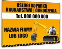 TABLICZKA REKLAMOWA szyld z dibondu nadruk 40x30 cm USŁUGI KOPARKĄ