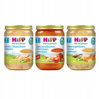HiPP BIO Zestaw ZUPKI po 7 miesiącu MIX rosół, krupnik, pomidorowa 190g x3