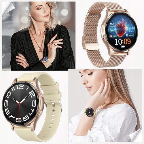 SMARTWATCH DAMSKI AMOLED KARDIOWATCH POMIAR EKG HRV CIŚNIENIE ROZMOWY SMS na Arena.pl