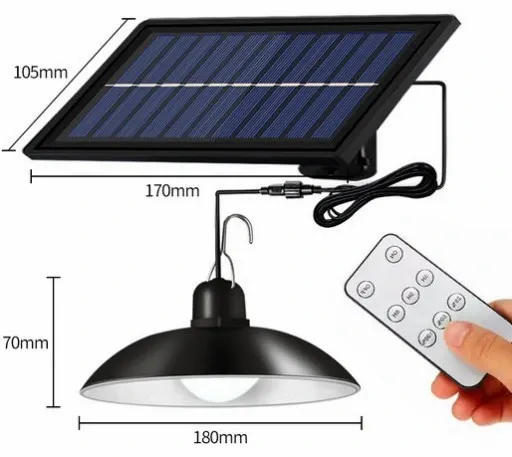 Lampa Żyrandol LED Panel Solarny Kemping Żarówka zdjęcie 5