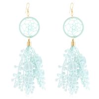 Kolczyki Łapacze Snów 12 cm miętowe