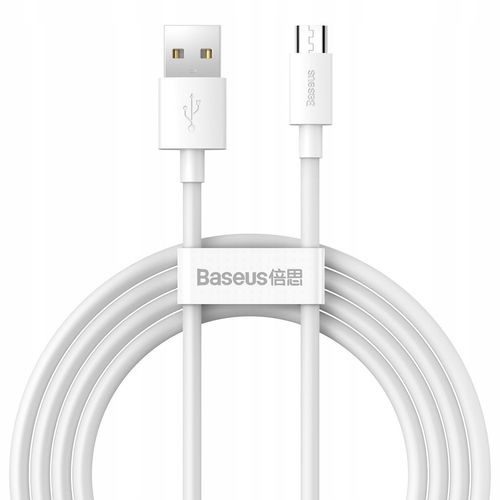 Kabel micro USB do USB Baseus Simple Wisdom, 2.1A, 1.5m (biały) 2szt. na Arena.pl