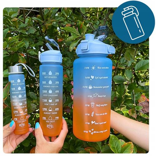 BIDON BUTELKA na WODĘ MOTYWACYJNA Zestaw 3 SZT. SHAKER FITNES 2L 0,7L 0,3L na Arena.pl