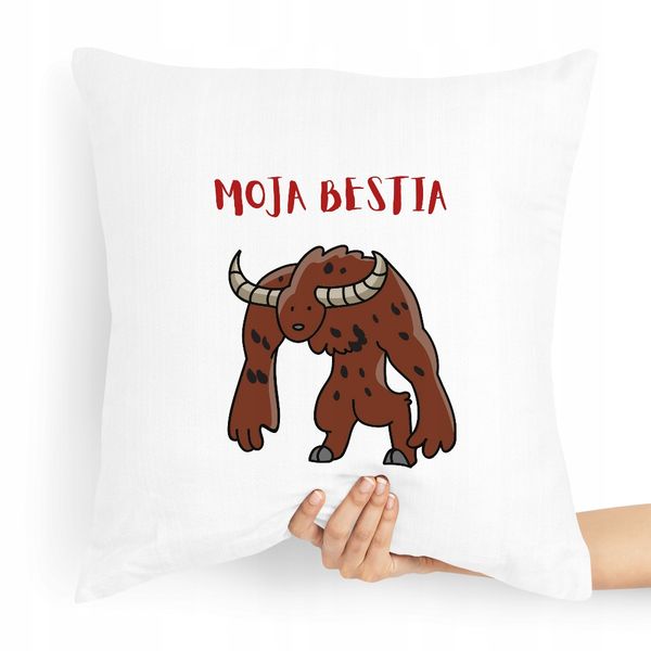 Poduszka Prezent Dla Chłopaka Moja Bestia Z Nadrukiem Ze Zdjęciem zdjęcie 1