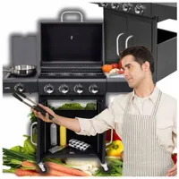 GRILL OGRODOWY GAZOWY ROZKŁADANY DUŻY NA KÓŁKACH RUSZT ZAMYKANY POKRYWA