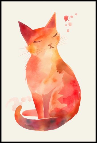 Plakat 67,5x100cm Akwarelowy Kot na Arena.pl