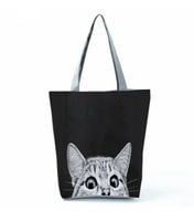 TORBA DAMSKA NA RAMIĘ DUŻA NA ZAMEK Z KOTKIEM