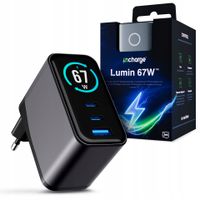 Ładowarka sieciowa 3mk incharge Lumin 67W z wyświetlaczem TFT QC 4+