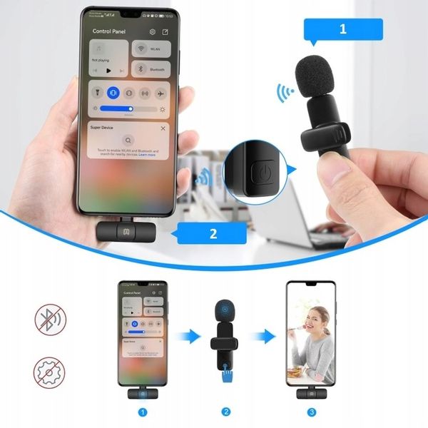 BEZPRZEWODOWY MIKROFON KRAWATOWY PULUZ IOS IPHONE zdjęcie 6