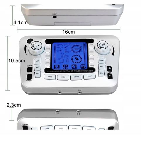 ELEKTROSTYMULATOR TENS EMS ELEKTRODY 3 RODZAJE + BAT na Arena.pl