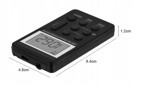 MINI RADIO CYFROWE PROGRAMOWANIE AKUMULATOR SŁUCH + naklejka na Arena.pl