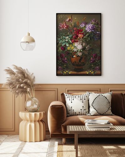 Plakat kwiaty wazon 21x30 cm w czarnej ramie na Arena.pl